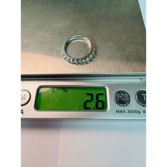 Estate SUN Designer Sterling Silver 925 9-Stone CZ Band Ring Size 6, 2.6g - Picture 12 of 12